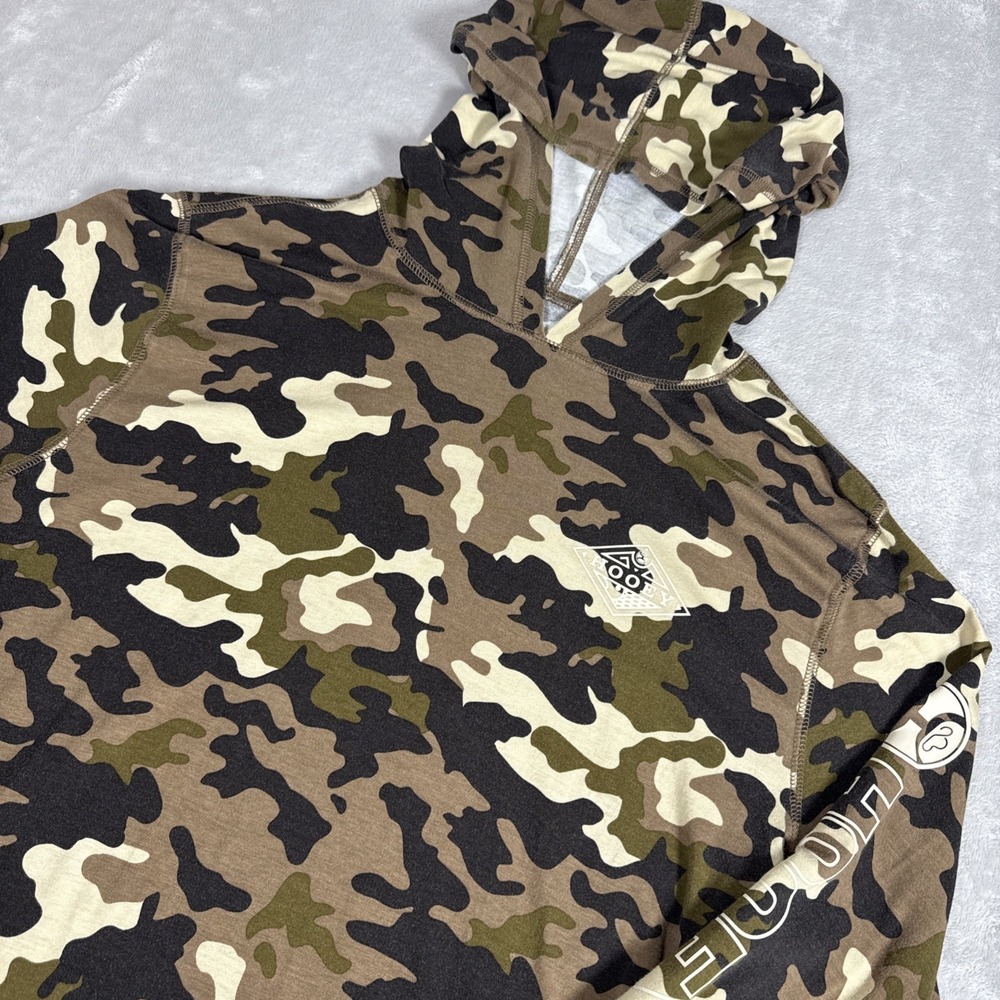 Hooey Men's Camo Long Sleeve Hoodie in Olive, Brown, Black, Cream